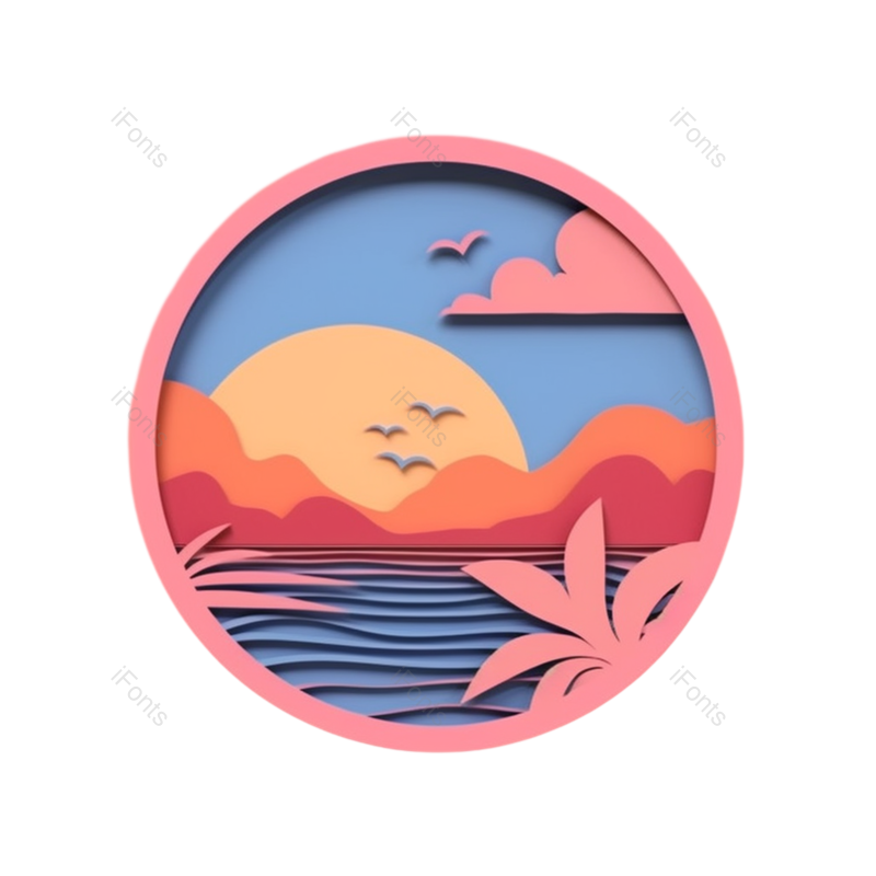 天空图片,夏天元素,剪纸PNG,海洋免抠素材